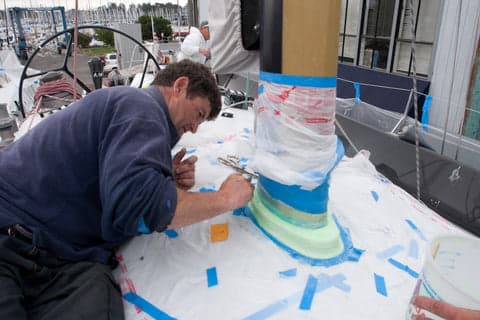Yacht rigging workshop interior at Panda Rigging